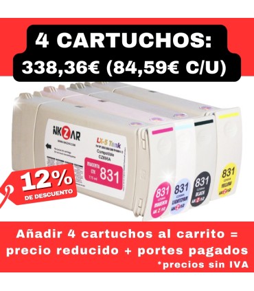 Pack4P for HP L310/330/360 (HP831) 775ml cartridge