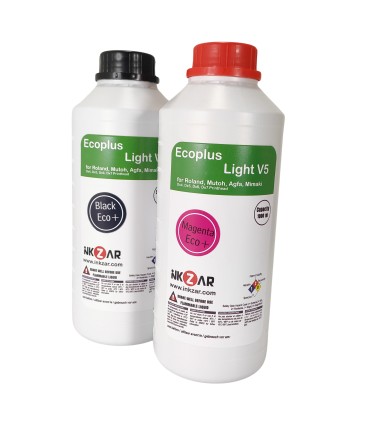 Pack4PF: 4 botellas 1L Ecoplus Light V5 Inkzar para Roland